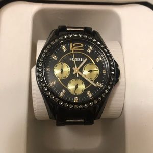 Stainless Steel Black Fossil Watch
